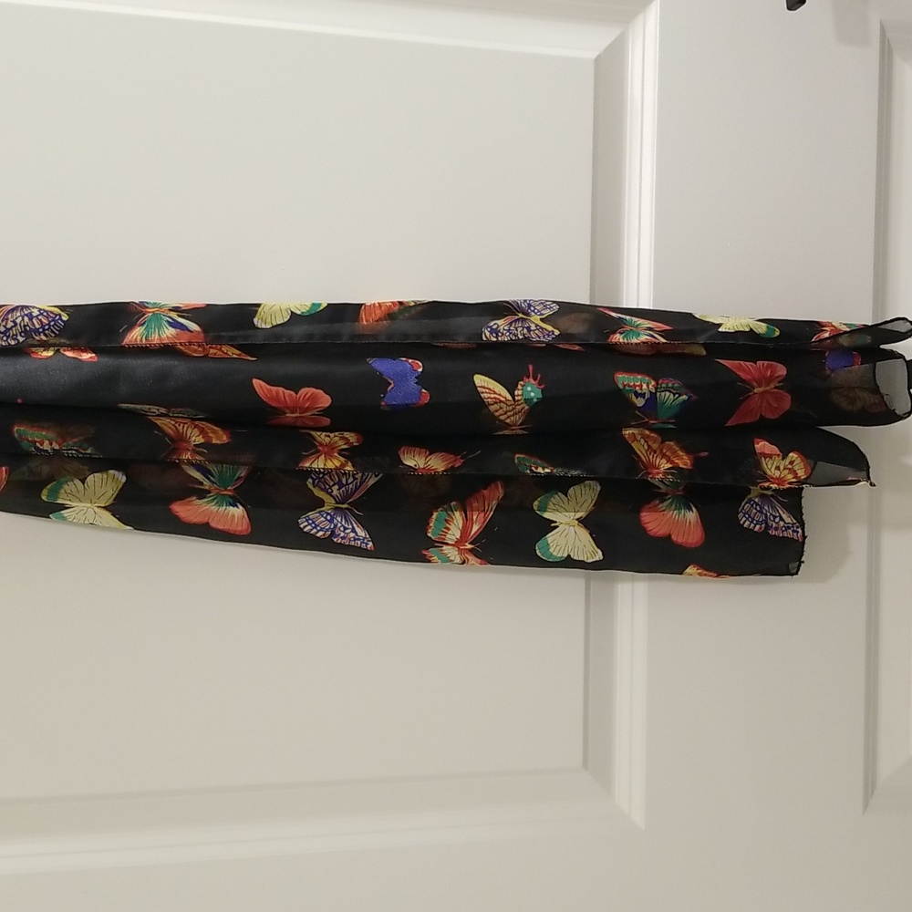 Bright Sheer Colorful Rainbow Whimsigoth Spring Summer Butterfly Scarf 💕